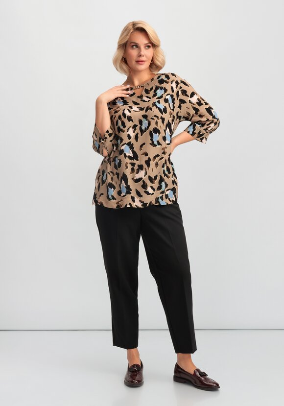 Блуза из вискозы с анималистичным принтом шир.  580, рис. 2