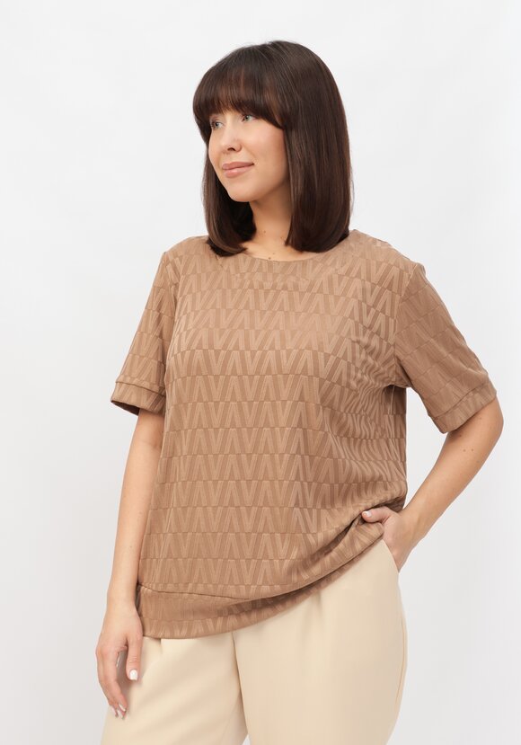 Джемпер с коротким рукавом и принтом шир.  580, рис. 1