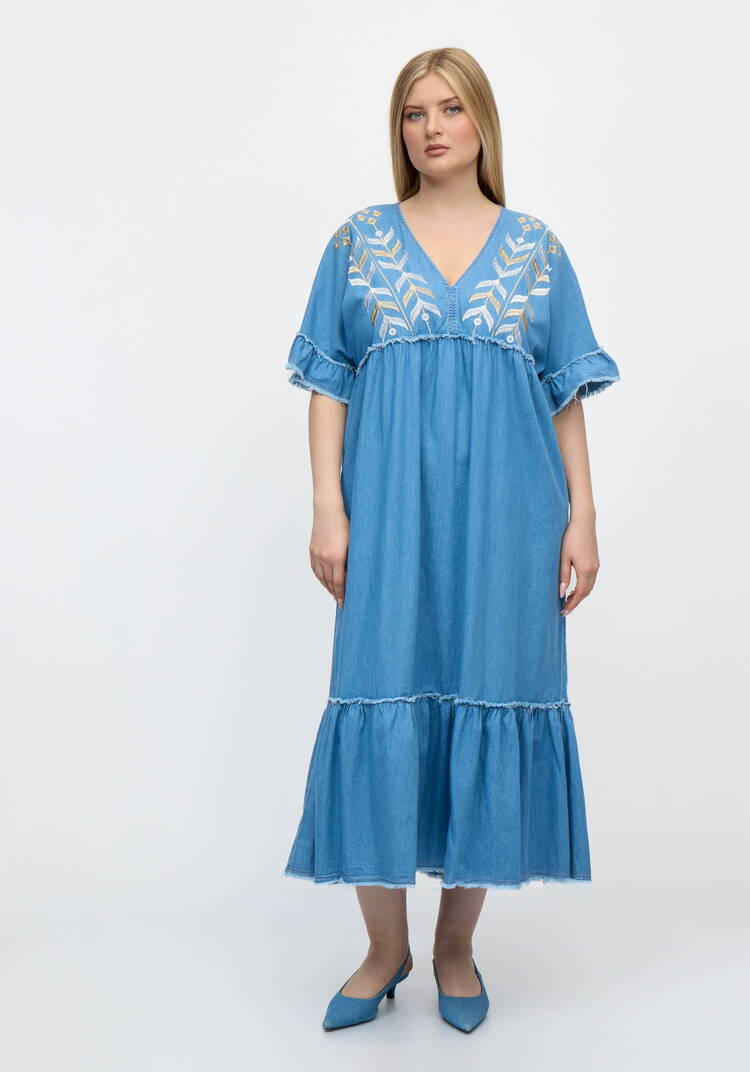 Платье бохо с вышивкой шир.  750, рис. 10