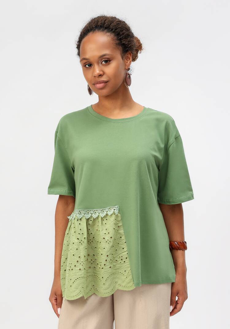 Блуза свободного кроя с вставкой из шитья шир.  750, рис. 12