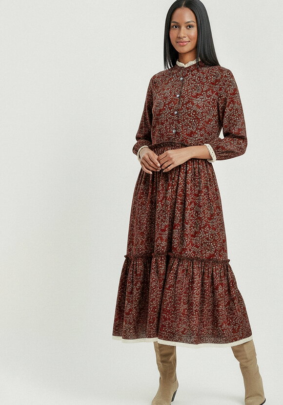 Платье ярусное с льняным кружевом шир.  580, рис. 9