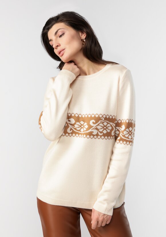 Джемпер женский с рисунком по груди и рукавам шир.  580, рис. 1