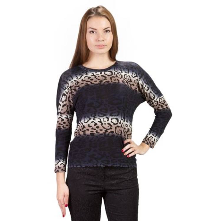 Трикотажная блуза с леопардовым окрасом шир.  750, рис. 1