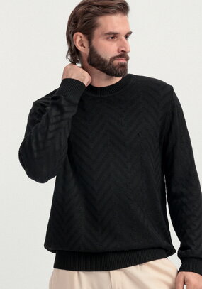 Джемпер с фактурным рисунком елочка