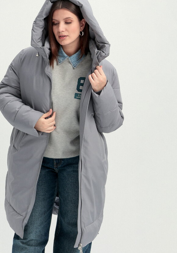 Пуховик с боковыми карманами на молнии шир.  580, рис. 33