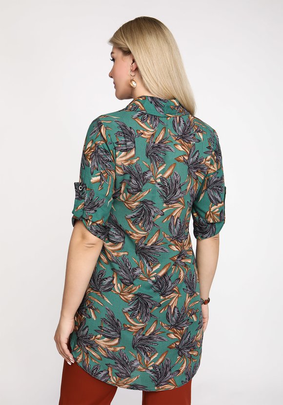 Туника-рубашка Тропическое путешествие шир.  580, рис. 3