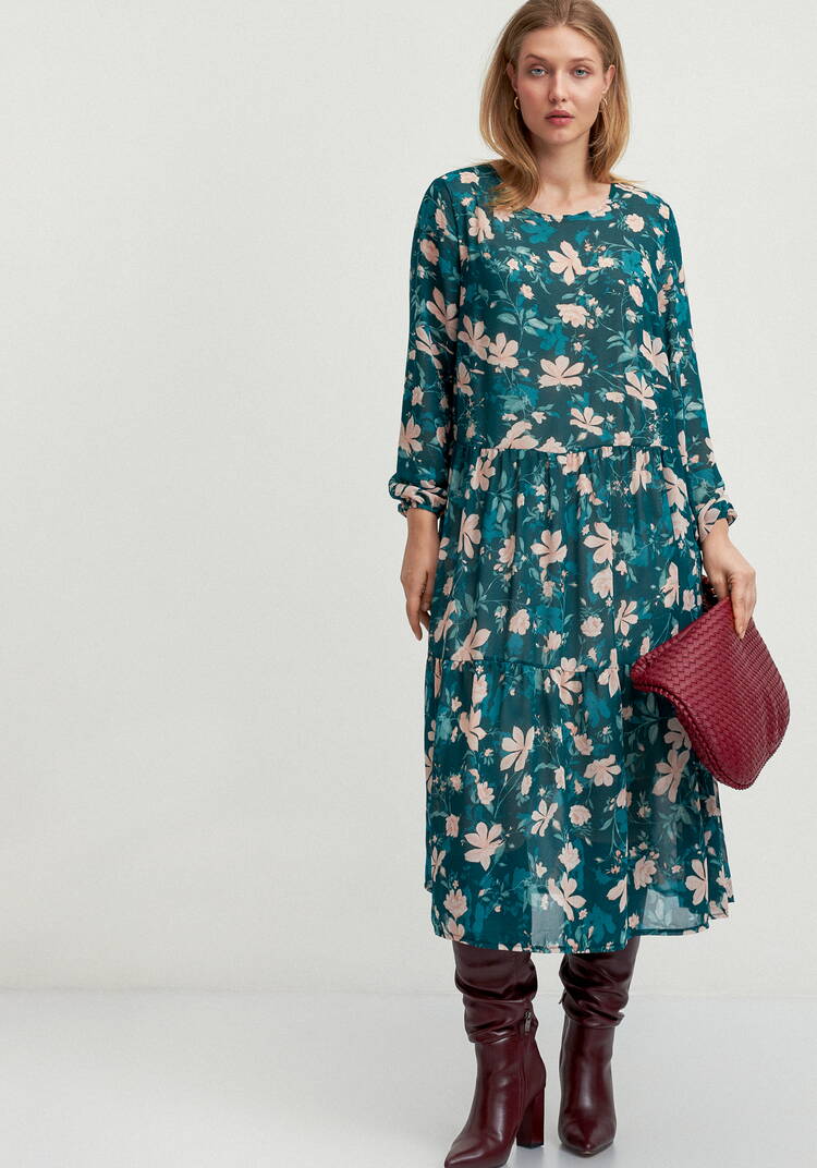 Платье свободного кроя с принтом цветок шир.  750, рис. 14