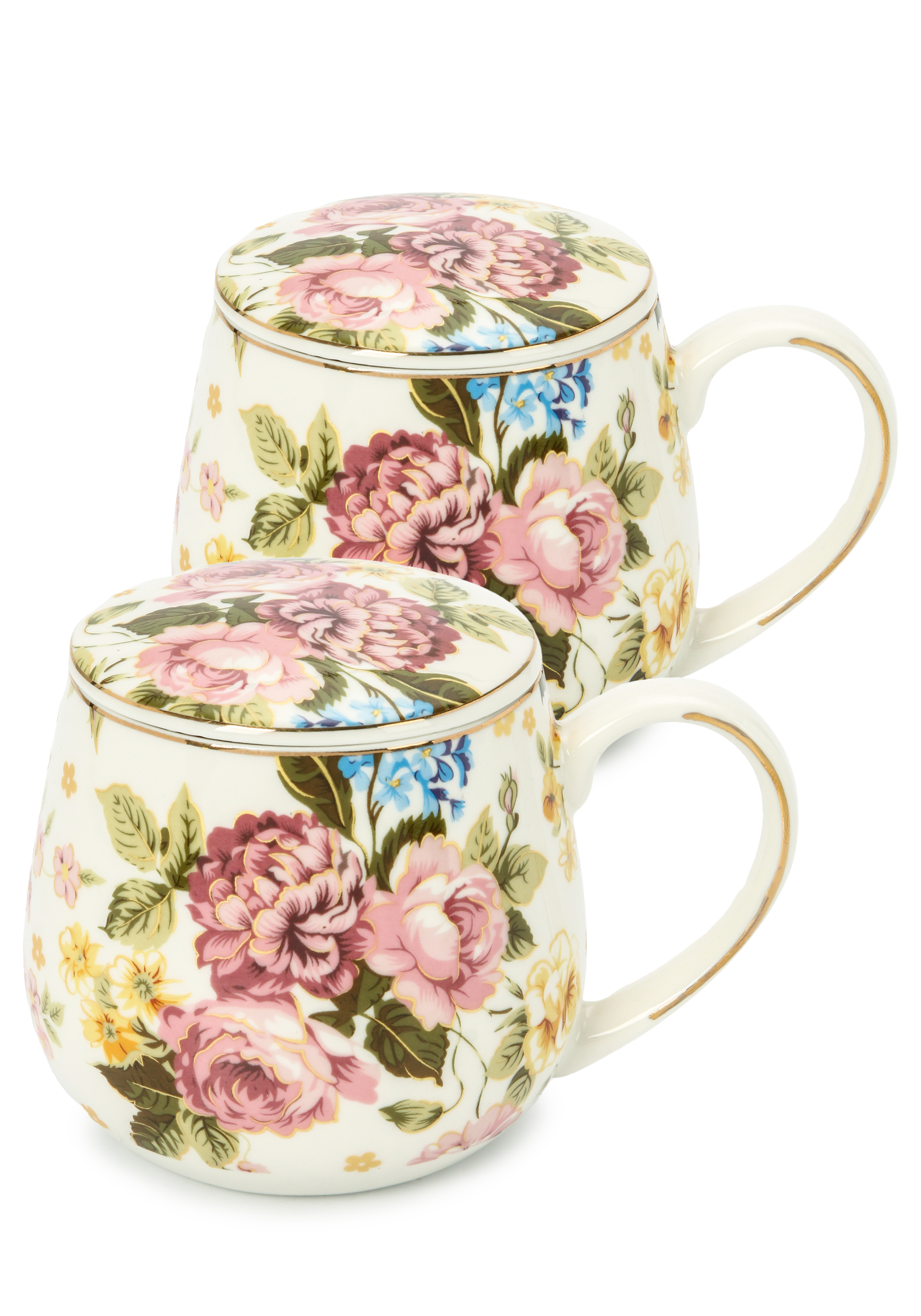 Кружка из фарфора с крышкой (2 шт.)