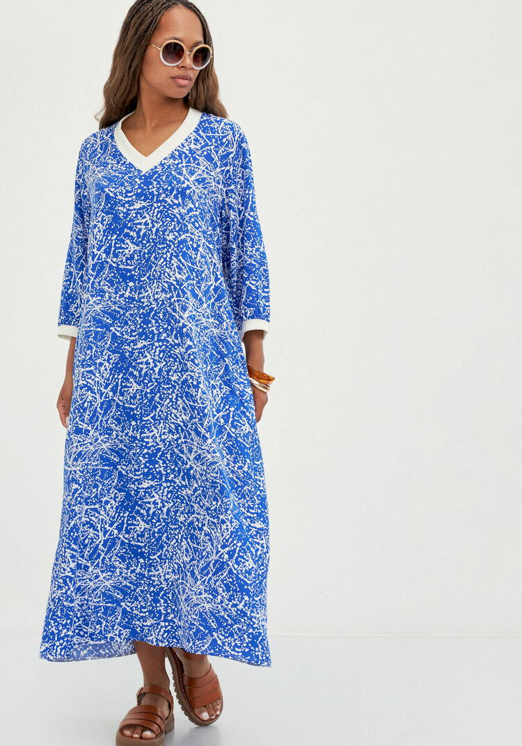 Платье А-силуэта с контрастной отделкой шир.  750, рис. 8