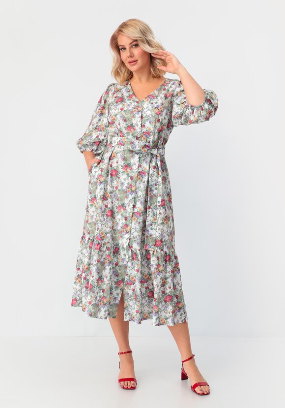 Платье с объемным рукавом свободного кроя шир.  580, рис. 1