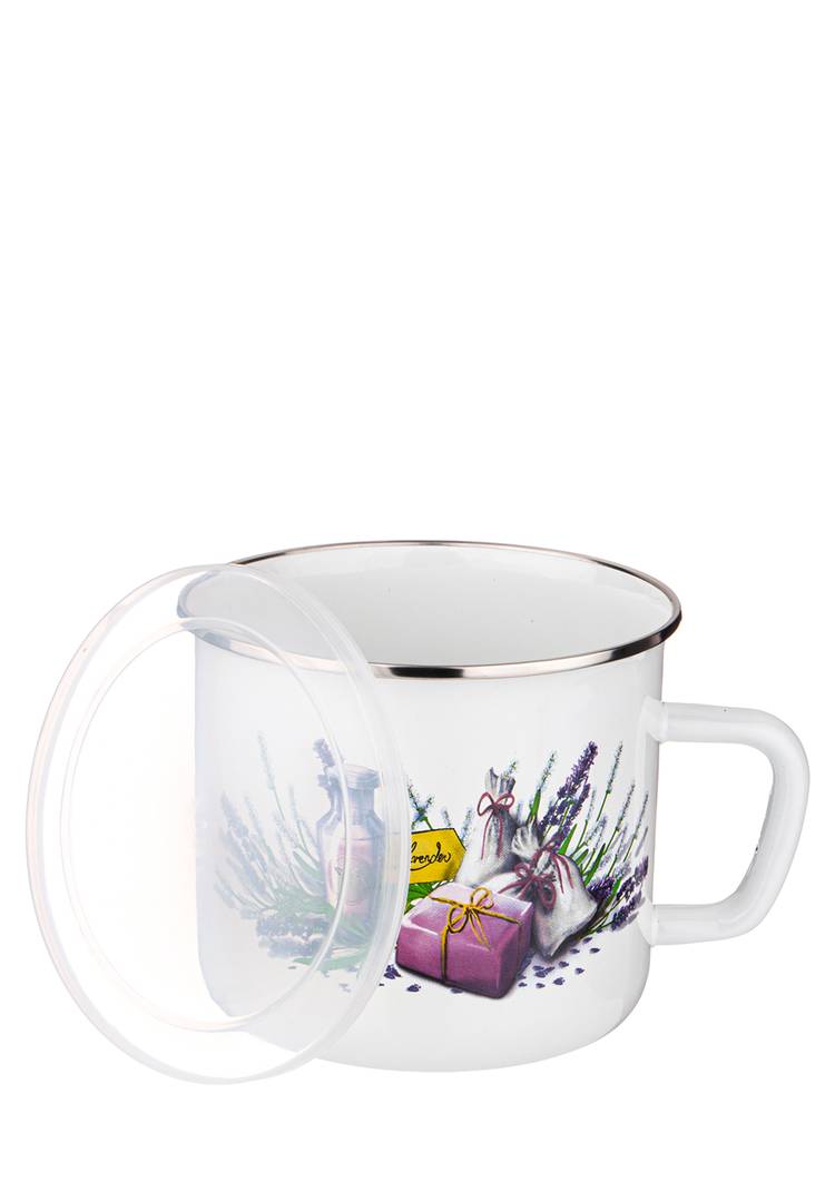 Кружка эмалированная с пластиковой крышкой шир.  750, рис. 6