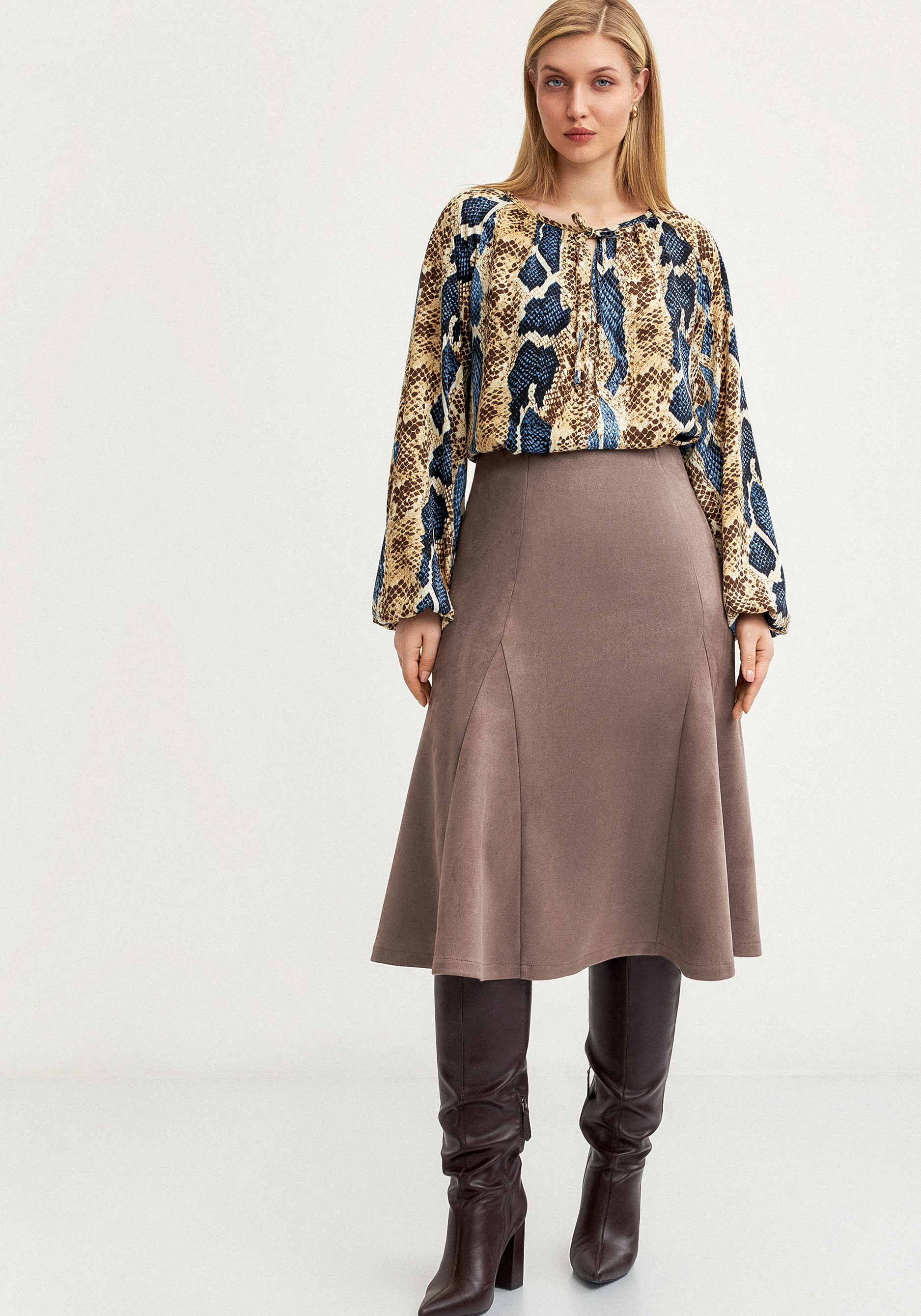 Юбка-годе из эко-замши 3499₽