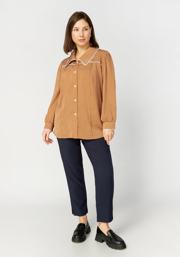 Блуза с отложным воротником прямого силуэта — купить за руб в магазине ...