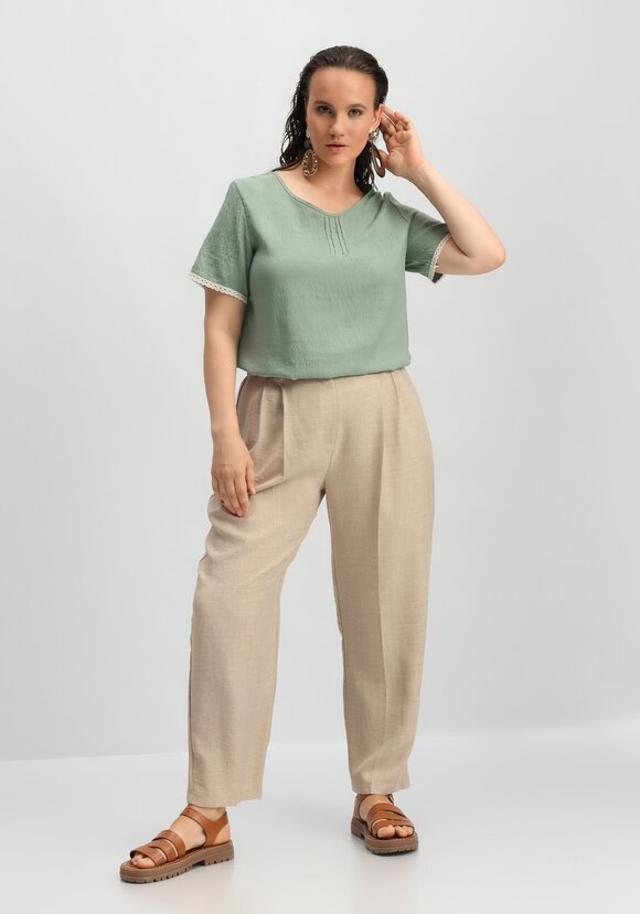 Футболка с кружевными вставками на рукавах шир.  580, рис. 8