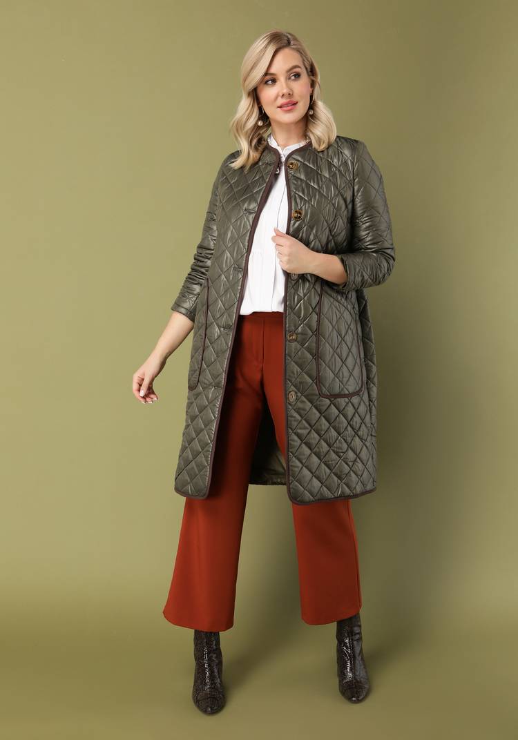 Пальто с окантовкой контрастной лентой шир.  750, рис. 9