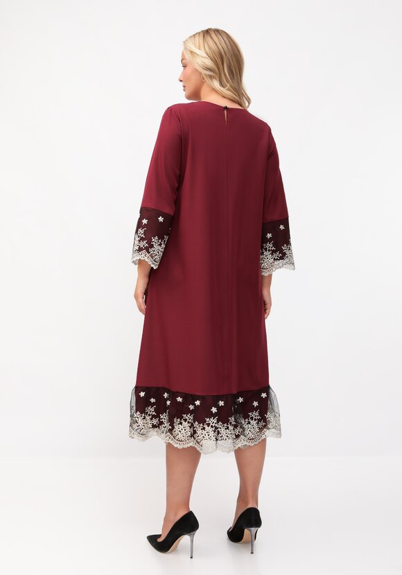 Платье с отделкой кружевом шир.  580, рис. 3