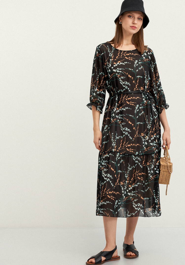 Платье с цветочным принтом шифоновое шир.  750, рис. 23