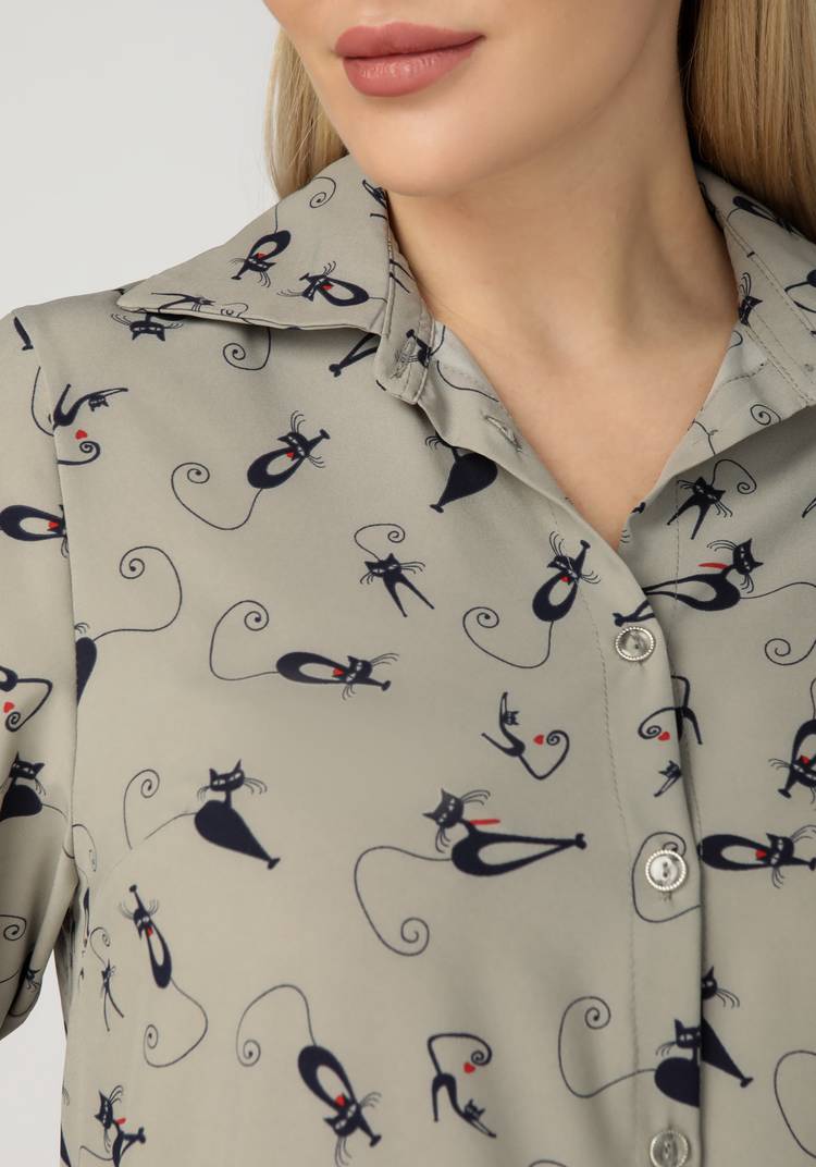 Рубашка женская с принтом шир.  750, рис. 8