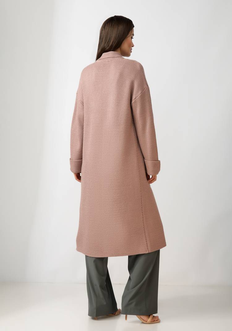 Пальто женское структурной вязки шир.  750, рис. 3