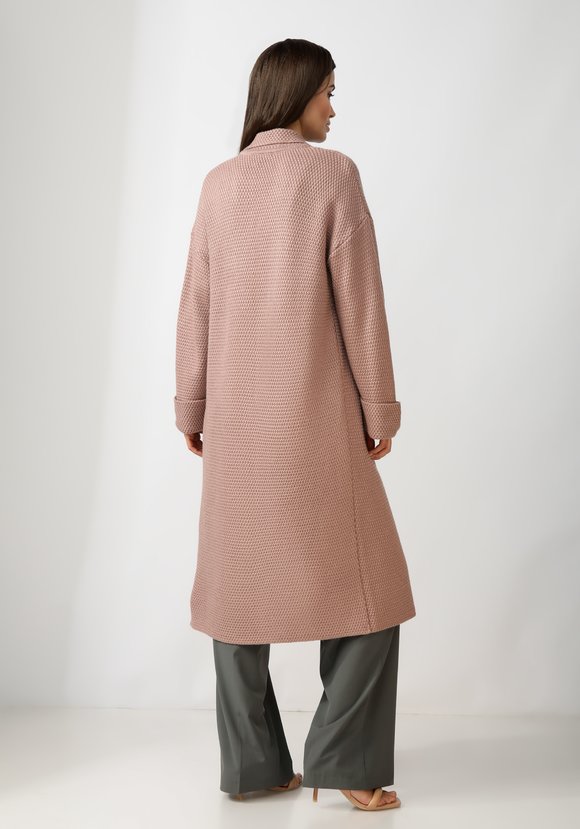 Пальто женское структурной вязки шир.  580, рис. 3