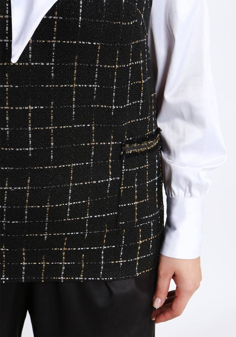 Жилет в клетку шир.  750, рис. 4