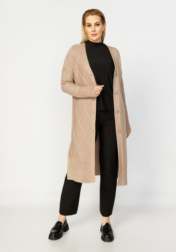 Кардиган с объёмным орнаментом шир.  580, рис. 8