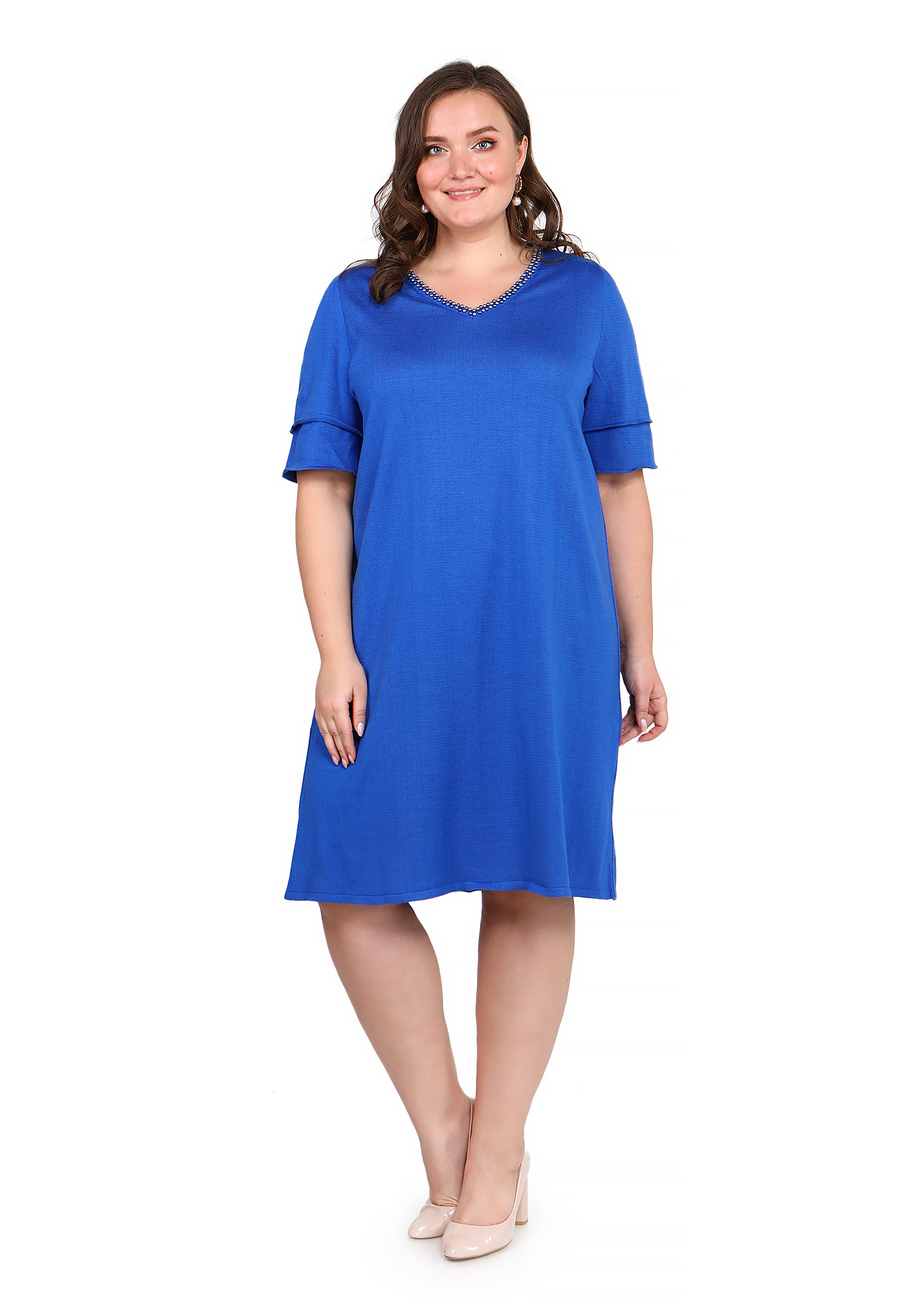 Платье "Яркий момент" Vivawool, цвет синий, размер 54 - фото 1