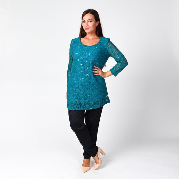 Туника из ажурной ткани шир.  580, рис. 9