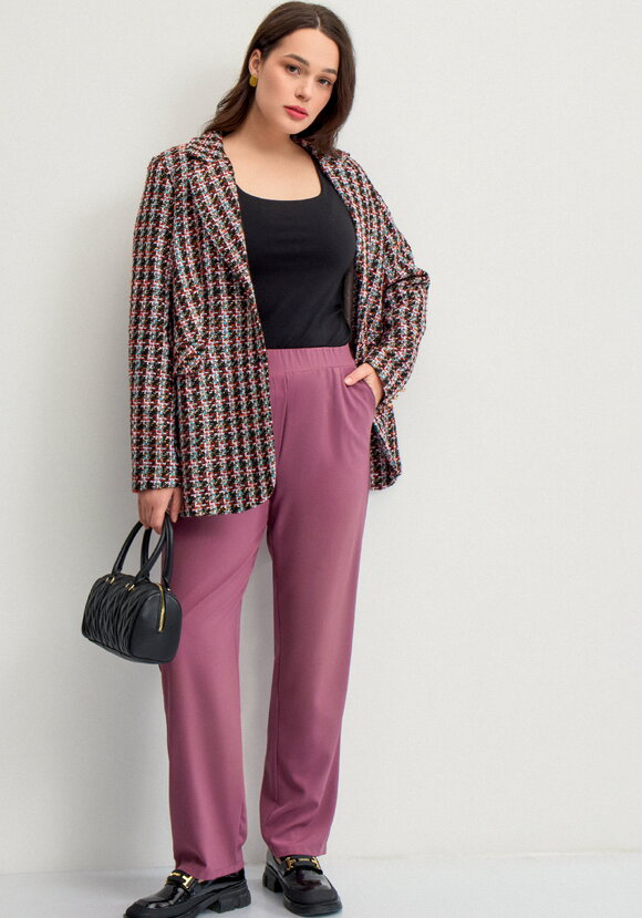 Брюки прямые с имитацией гульфика Элис шир.  580, рис. 1