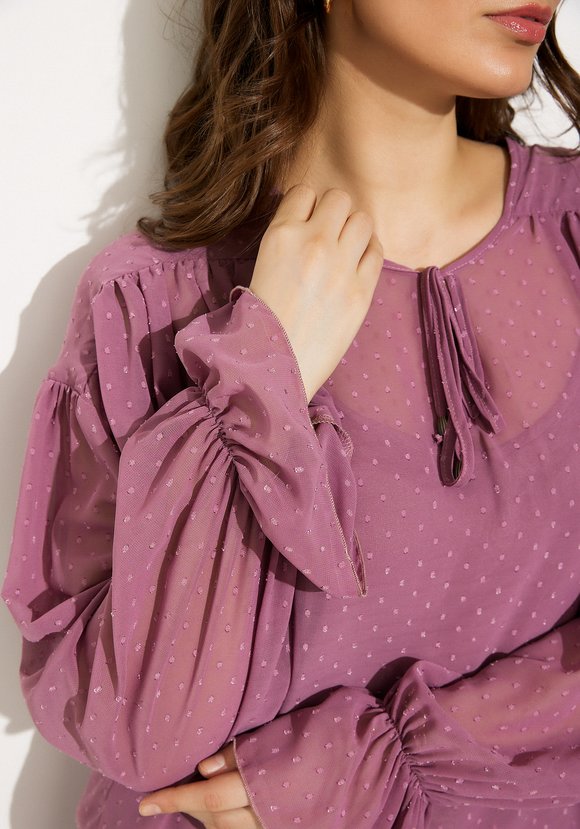 Блуза из фактурного шифона шир.  580, рис. 2