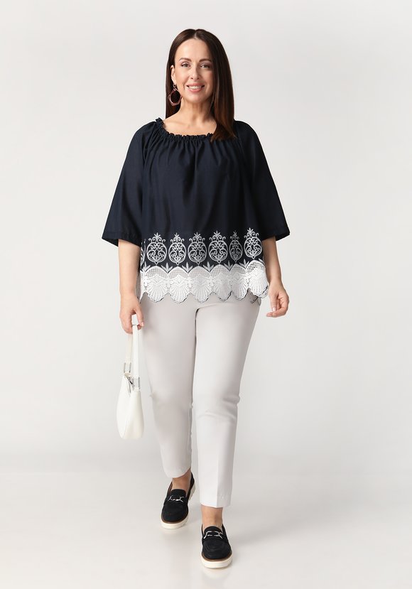 Блуза Роскошь кружева шир.  580, рис. 7