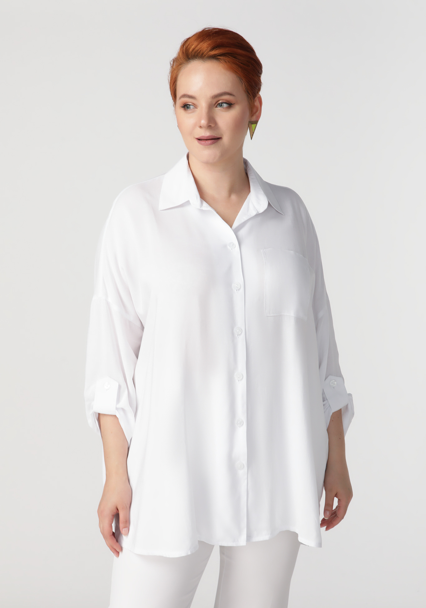 блуза с мягкой складкой свободного кроя Блуза 