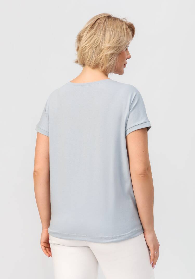 Блуза с цветочным принтом и кулиской по низу шир.  750, рис. 30