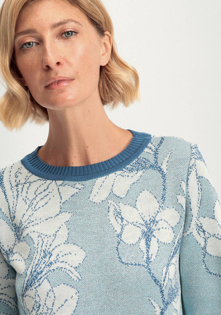 Джемпер с метанитью и цветочным рисунком шир.  750, рис. 11