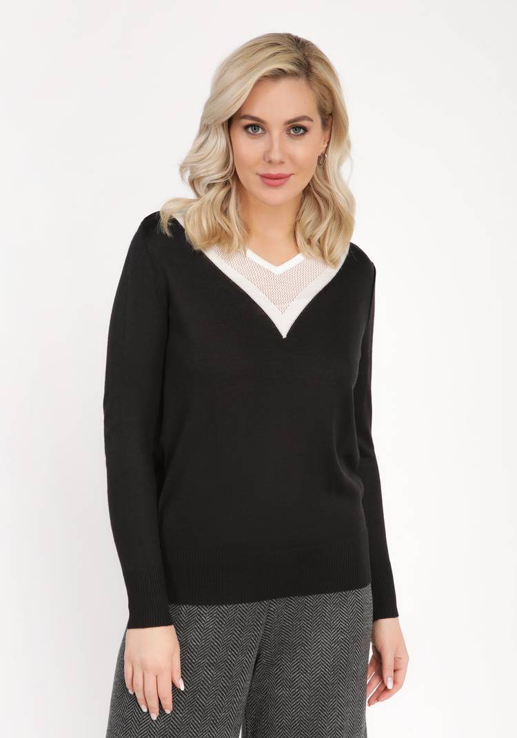 Джемпер с ажурной вставкой шир.  750, рис. 5