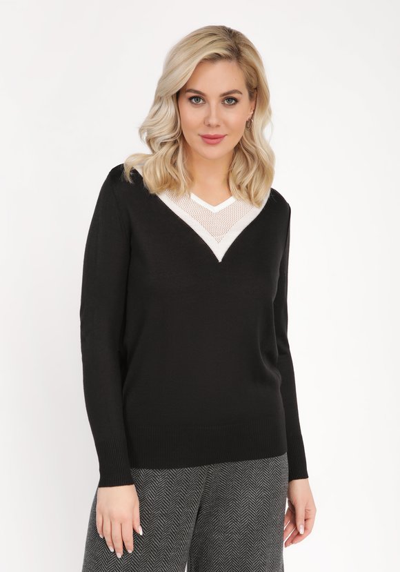 Джемпер с ажурной вставкой шир.  580, рис. 5