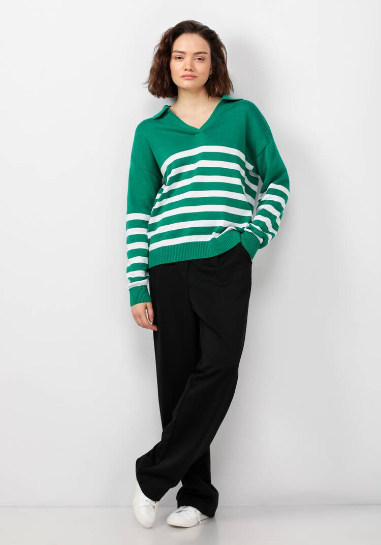 Джемпер поло в полоску шир.  750, рис. 8