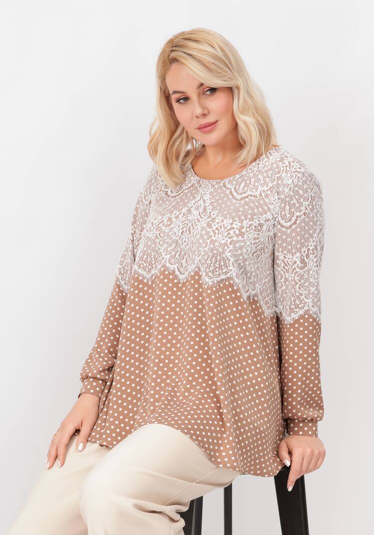 Блуза с ажурным кружевом в горох шир.  750, рис. 14
