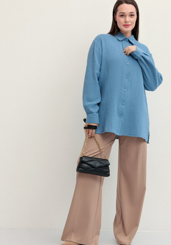 Рубашка муслиновая свободного кроя шир.  580, рис. 2