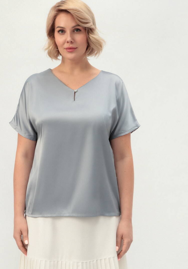 Блуза шелковая с V-образным вырезом шир.  750, рис. 29