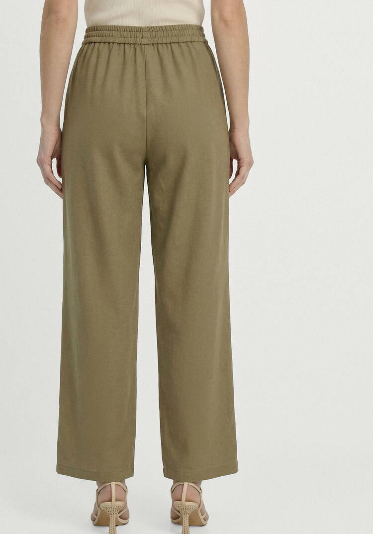 Брюки от бедра прямые изо льна шир.  750, рис. 7