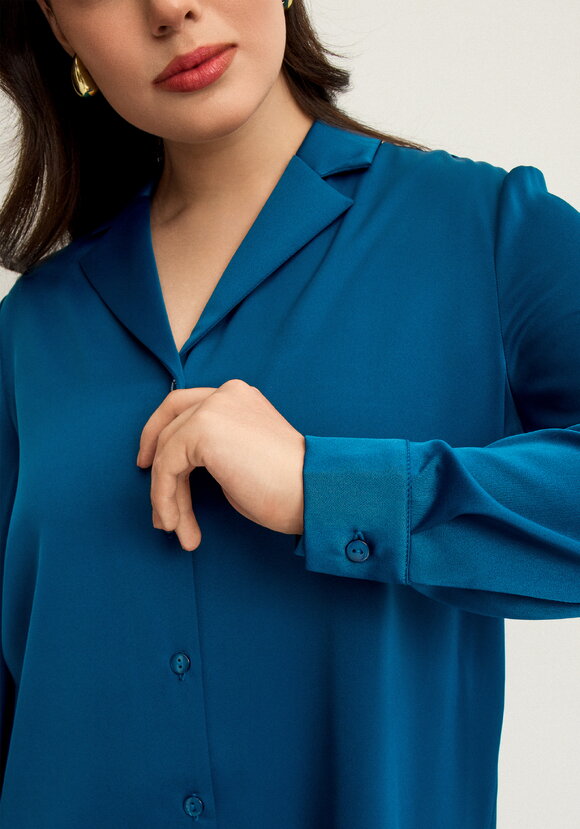 Блуза шелковая с отложным воротом шир.  580, рис. 13