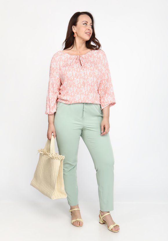 Блуза свободного кроя с набивным рисунком шир.  580, рис. 1