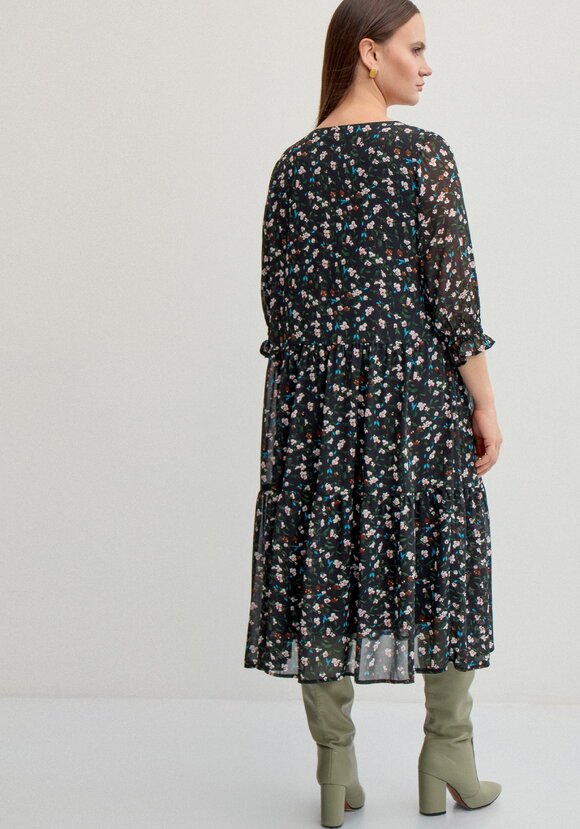 Платье миди из шифона с принтом шир.  580, рис. 3