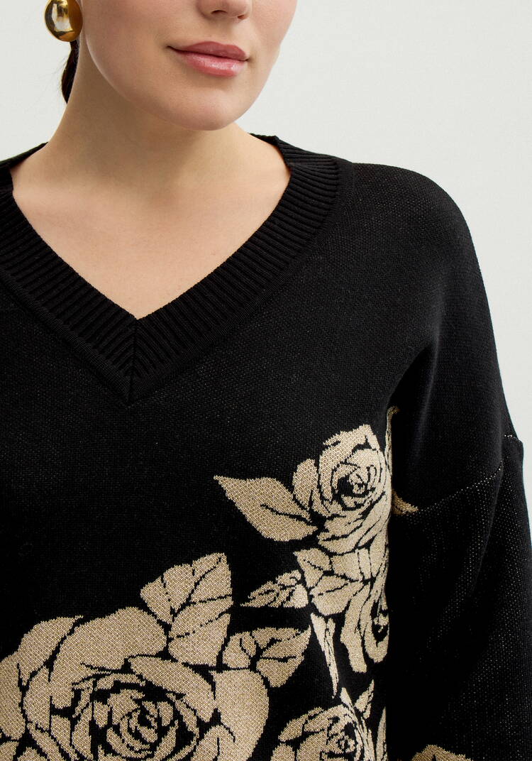 Джемпер с флористическим мотивом шир.  750, рис. 17