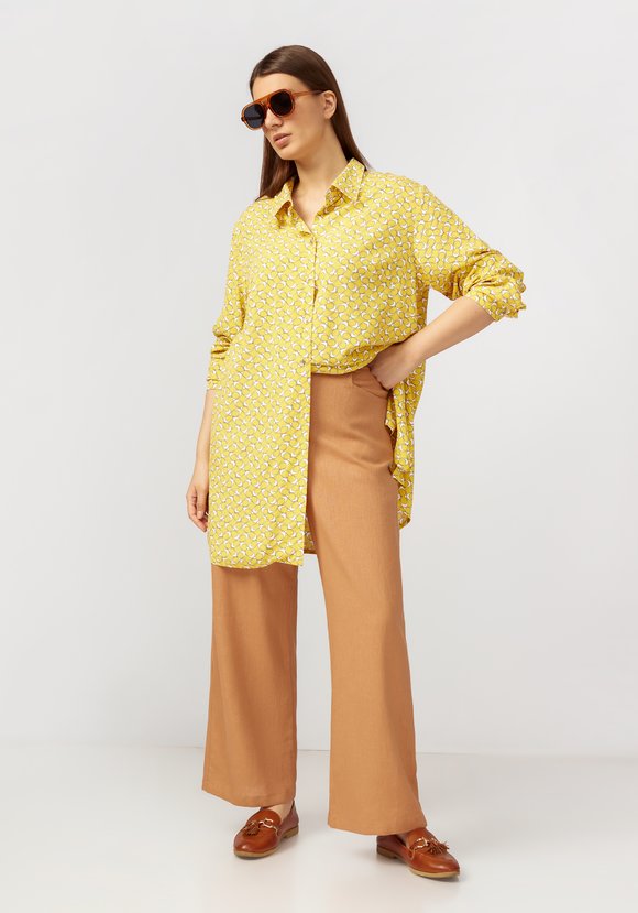 Брюки палаццо из льняной ткани шир.  580, рис. 8