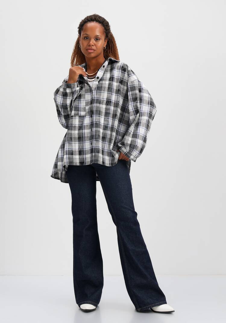 Рубашка в клетку свободного кроя шир.  750, рис. 10