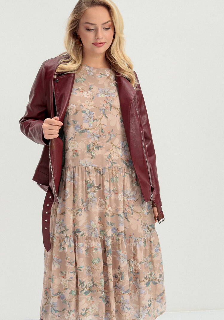 Платье ярусное с цветочным принтом шир.  750, рис. 17