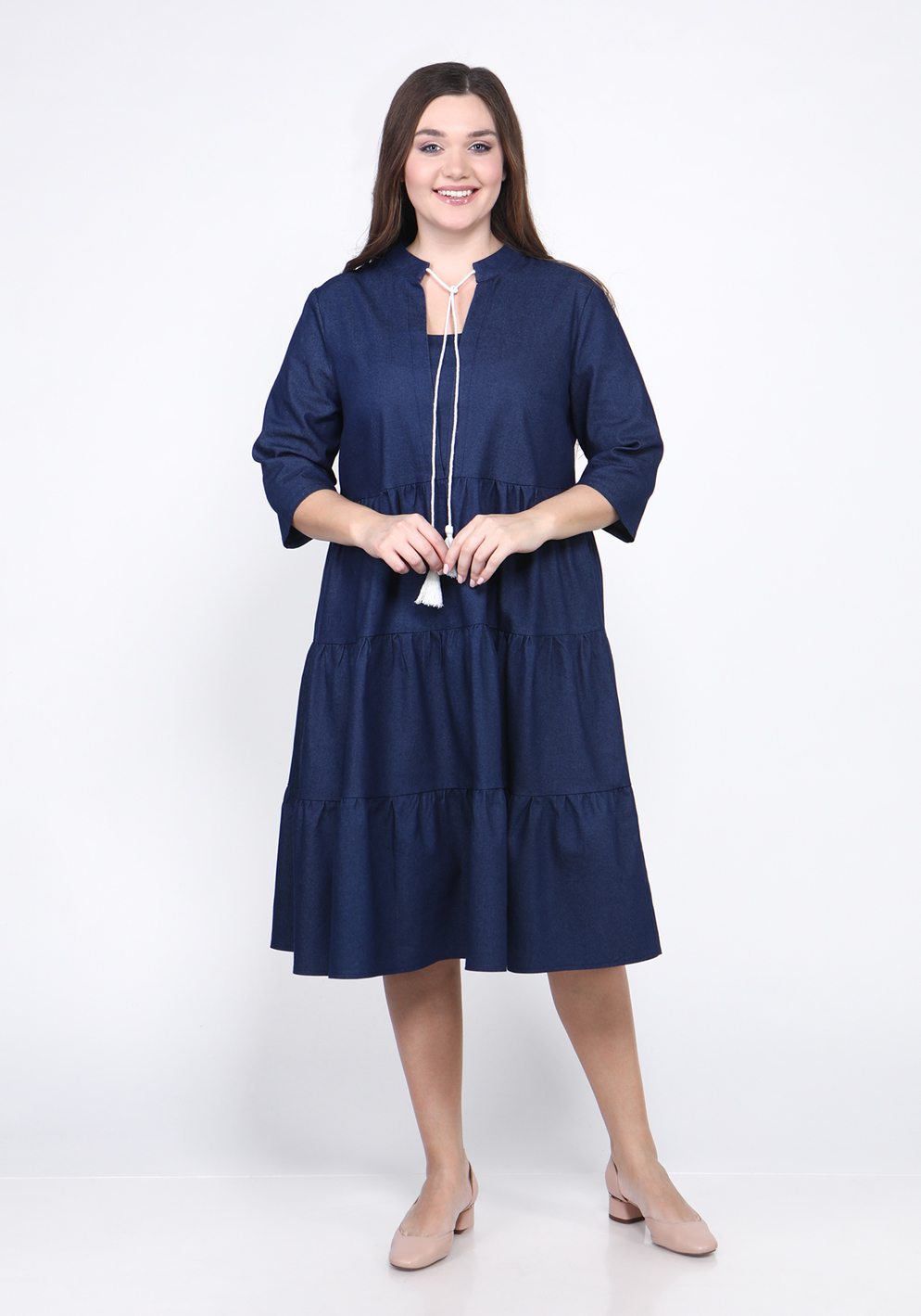 Платье "Стиль деним" Lomara, размер 48, цвет синий - фото 2