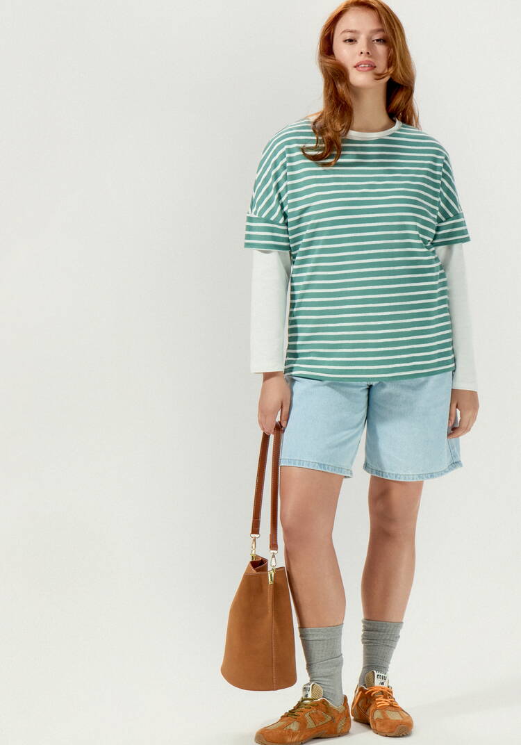 Футболка в горизонтальную полоску шир.  750, рис. 10